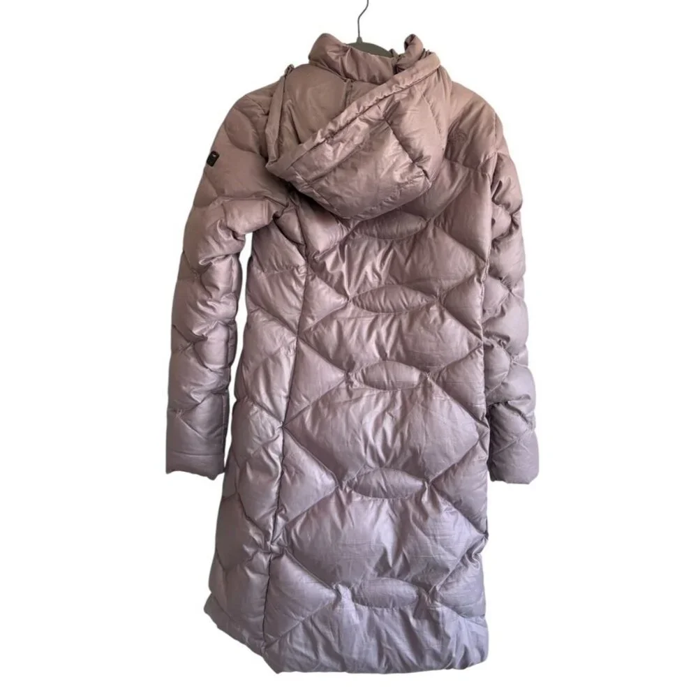 The North Face Women's 550 Metallic Mauve Quilted Down Hooded Puffer XS - Picture 4 of 8